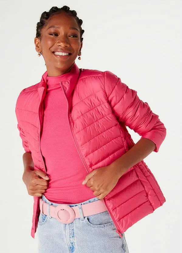 Hering - Jaqueta Puffer Rosa