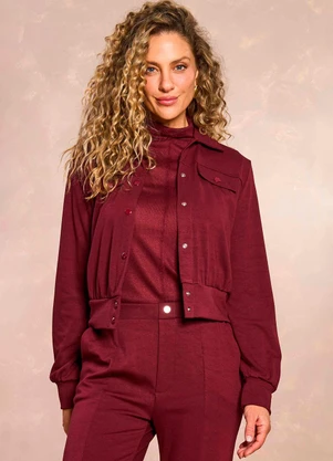 Doce Trama - Jaqueta Retrô Glam em Bodycon Roxo - DOCE TRAMA