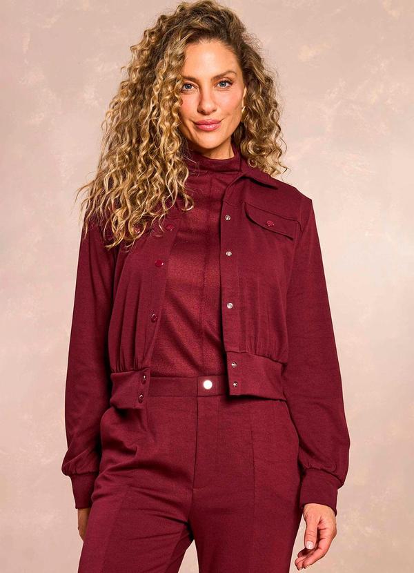 Doce Trama - Jaqueta Retrô Glam em Bodycon Roxo