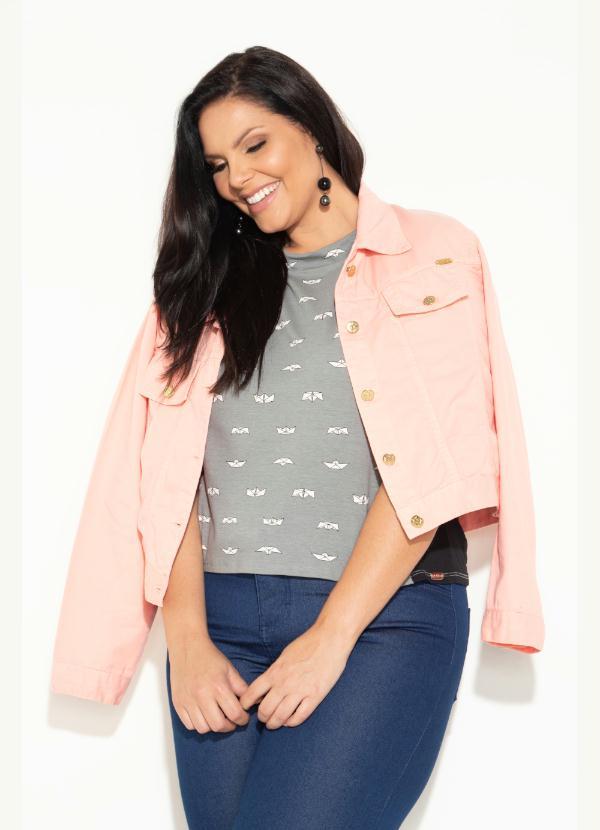 Quintess - Jaqueta Rosê com Botões Funcionais 9