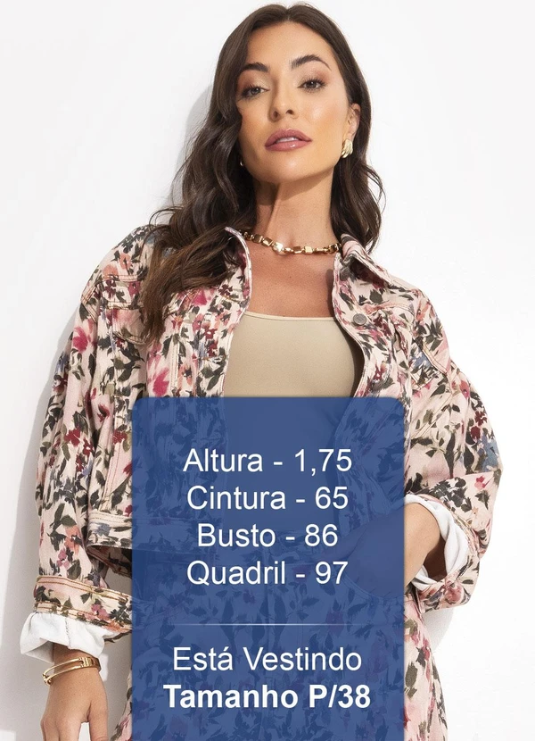 Farm - Jaqueta Sarja Jardim de Flor Rosa 5