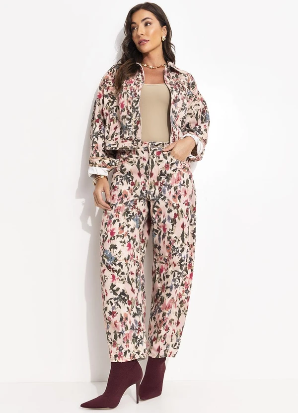 Farm - Jaqueta Sarja Jardim de Flor Rosa 6