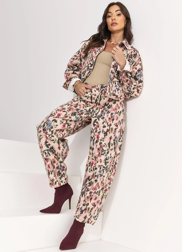 Farm - Jaqueta Sarja Jardim de Flor Rosa 8