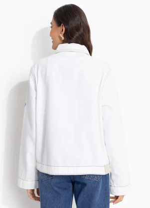 Cantão - Jaqueta Sarja Viva Bem Off White - CANTÃO