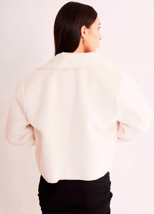 Sofie - Jaqueta Soft Dupla Face em Pelo e Suede Branco - SOFIE