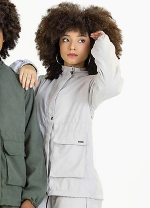 Soft Bonni - Jaqueta Teen em Microfibra Cargo e Soft Branco - SOFT BONNI