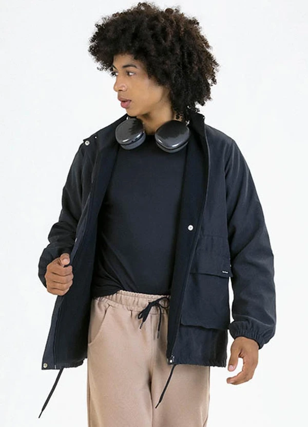 Soft Bonni - Jaqueta Teen em Microfibra Cargo e Soft Preto