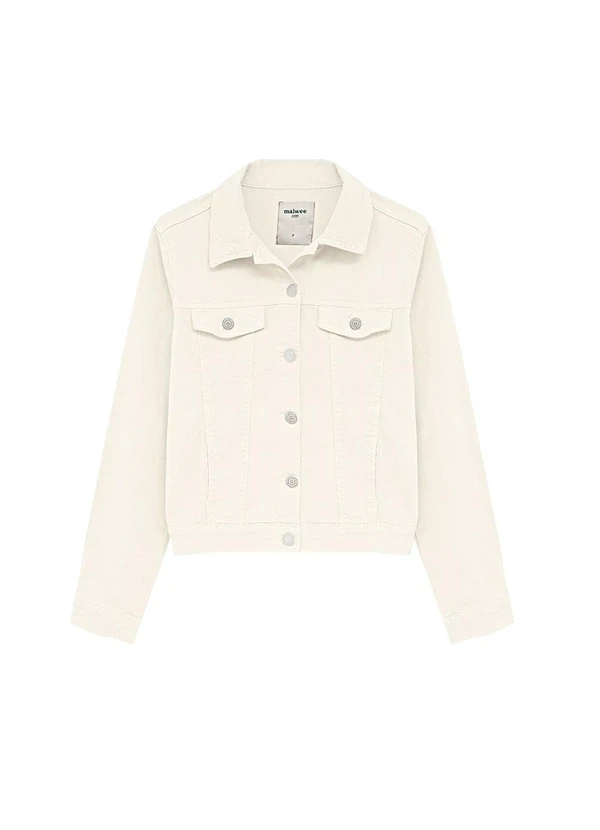 Malwee - Jaqueta Tradicional em Sarja Off White