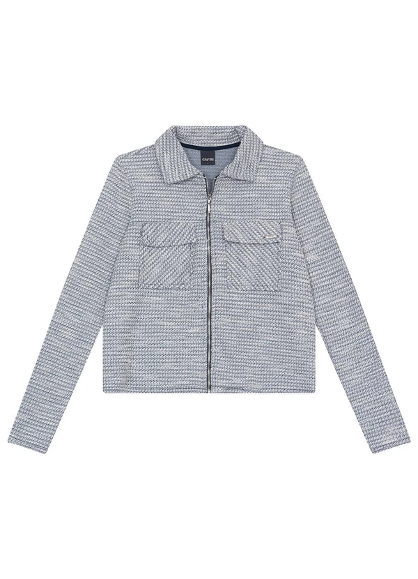 Enfim - Jaqueta Tradicional em Tweed Lurex Cinza