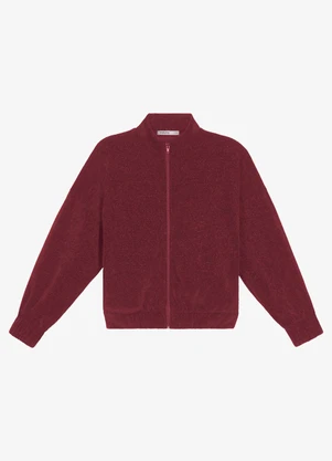 Endless - Jaqueta Tricot Gola Alta Vermelho - ENDLESS