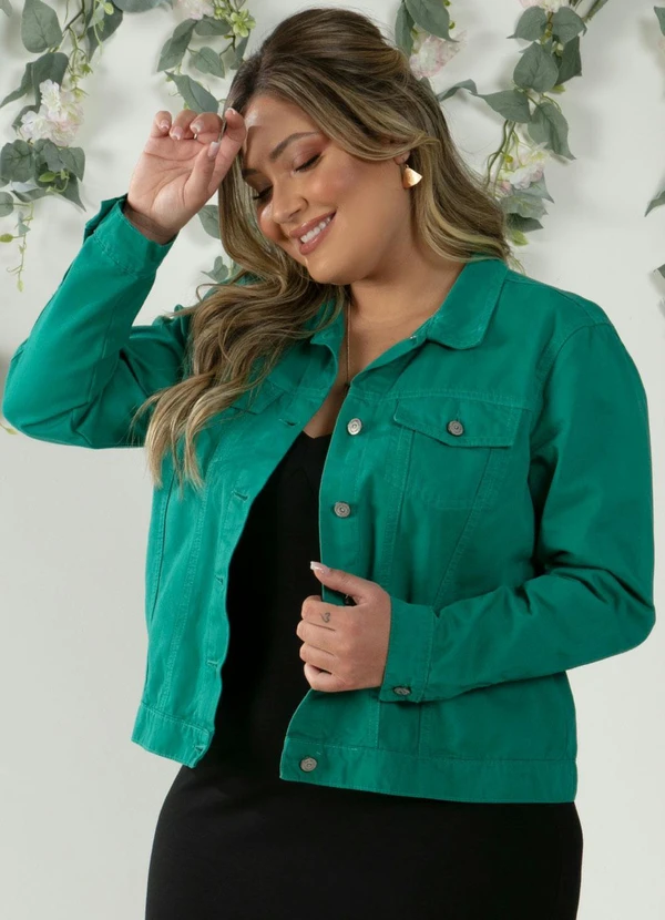 Quintess - Jaqueta Verde com Bolsos e Gola 4