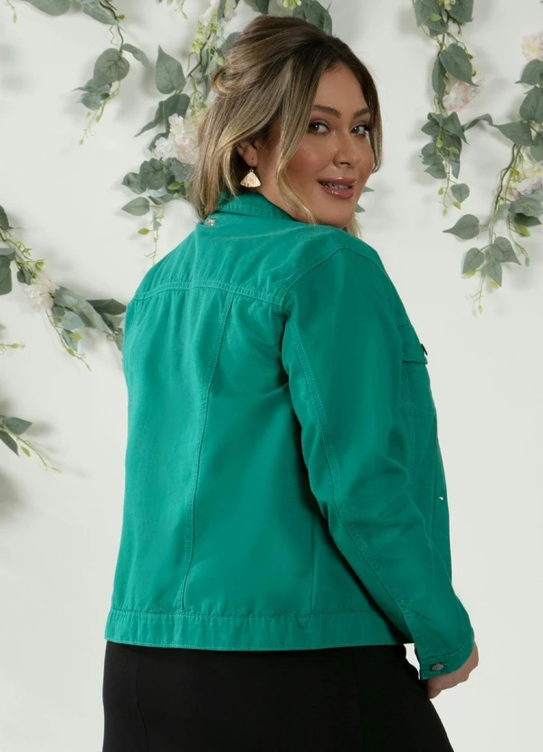 Quintess - Jaqueta Verde com Bolsos e Gola 5