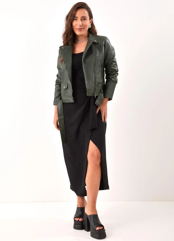 Quintess - Jaqueta Verde em Pu 3