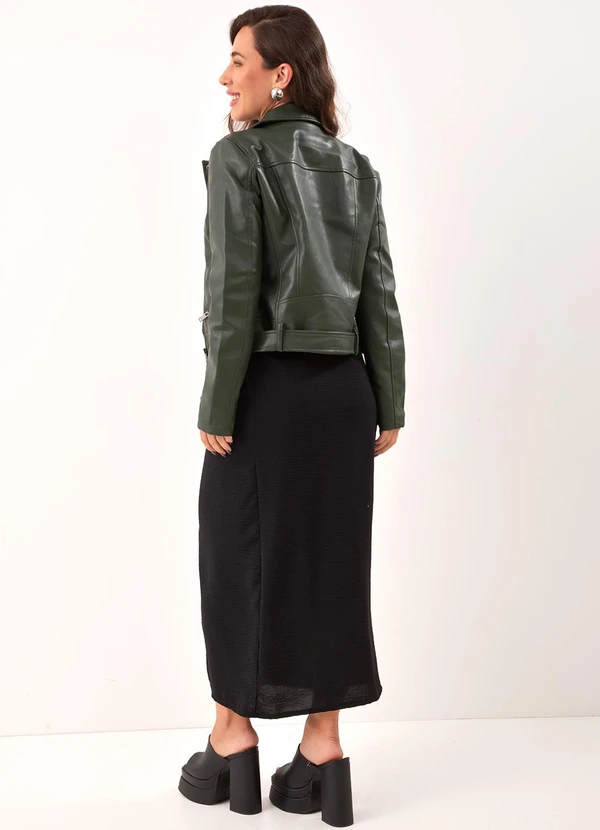 Quintess - Jaqueta Verde em Pu 4