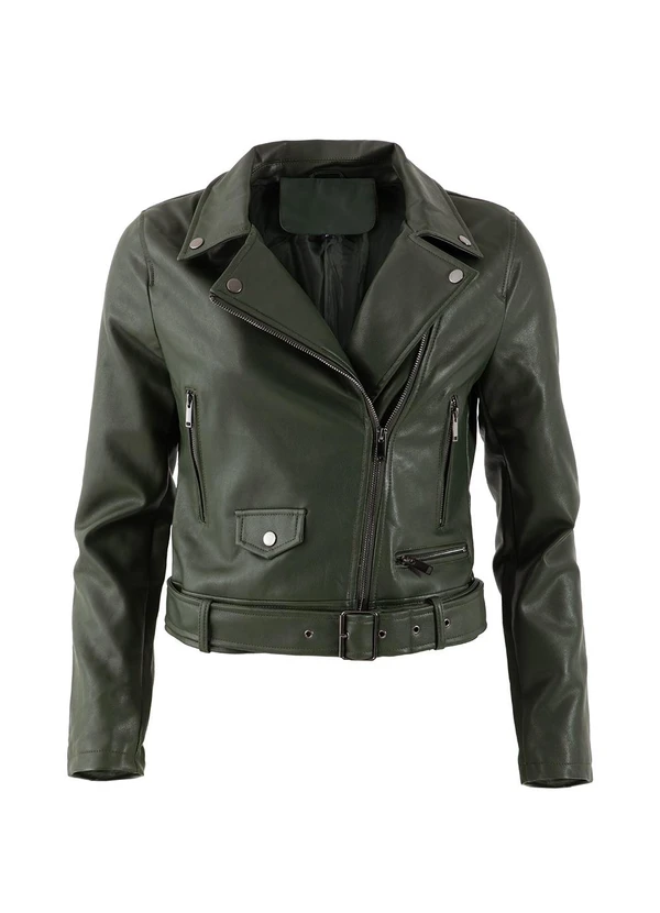 Quintess - Jaqueta Verde em Pu 5