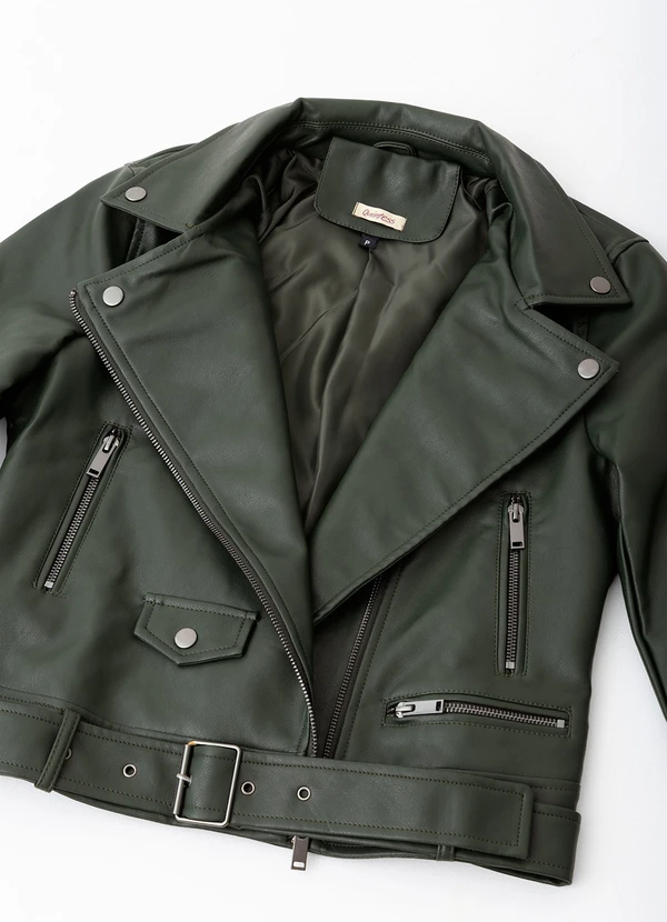 Quintess - Jaqueta Verde em Pu 6