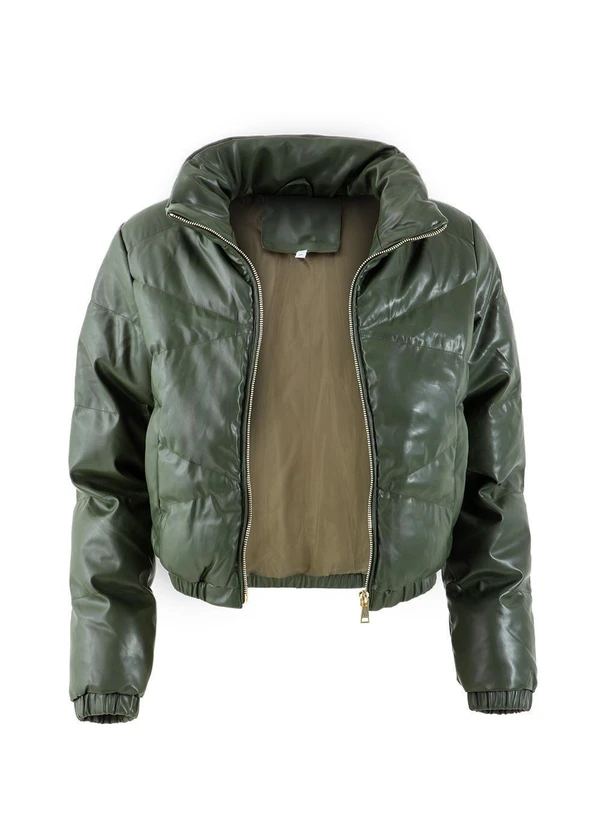 Quintess - Jaqueta Verde Militar em Pu 4