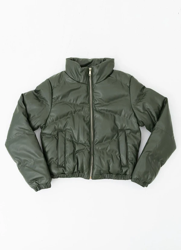 Quintess - Jaqueta Verde Militar em Pu 5