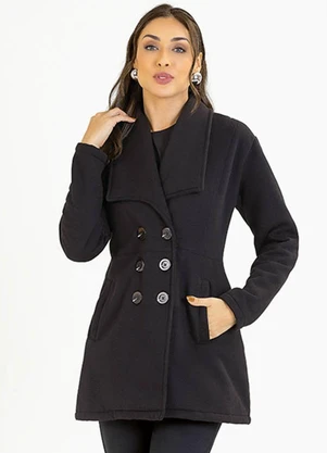 Soft Bonni - Parka Adulto em Moletom Preto - SOFT BONNI
