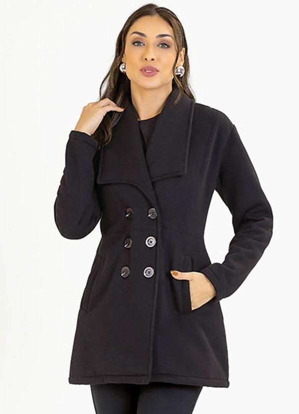 Soft Bonni - Parka Adulto em Moletom Preto