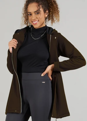 Soft Bonni - Parka Adulto Feminino Moletom Marrom - SOFT BONNI