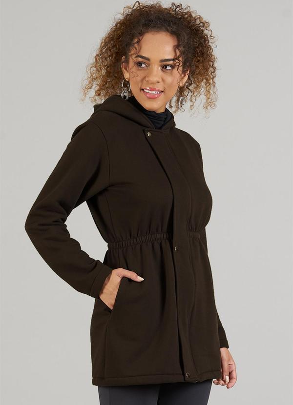Soft Bonni - Parka Adulto Feminino Moletom Marrom
