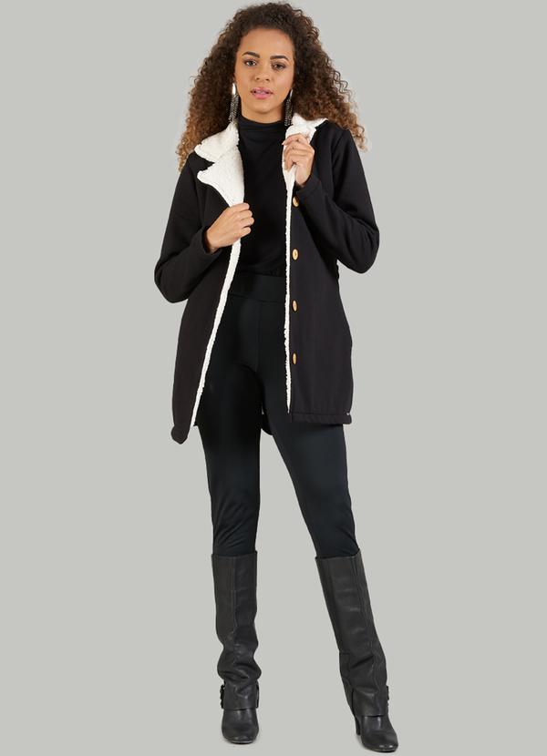 Soft Bonni - Parka Adulto Feminino Moletom Preto 3