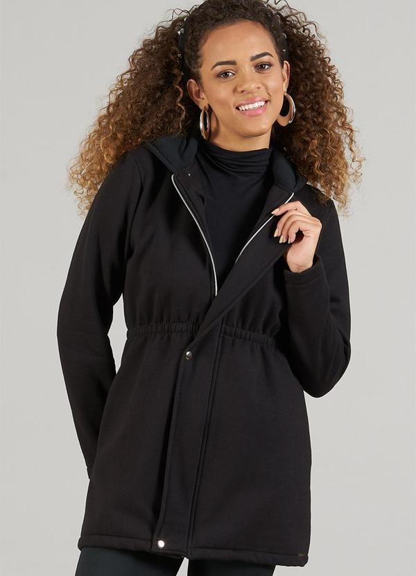 Soft Bonni - Parka Adulto Feminino Moletom Preto
