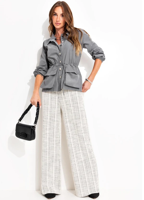 Quintess - Parka Cinza em Microfibra 3