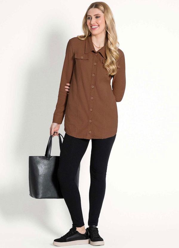 Habana - Parka Feminina Adulta Moderna Marrom 2