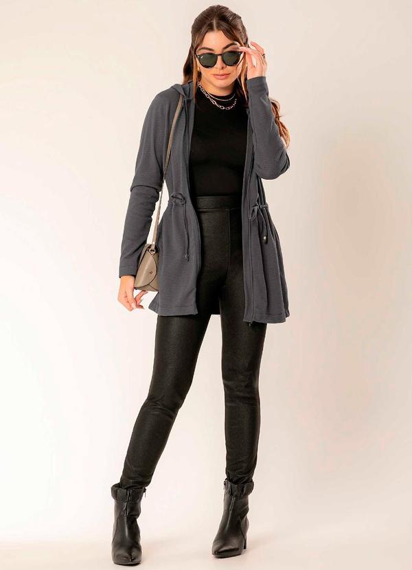 Cativa - Parka Feminina Adulto de Moletom Cinza 2