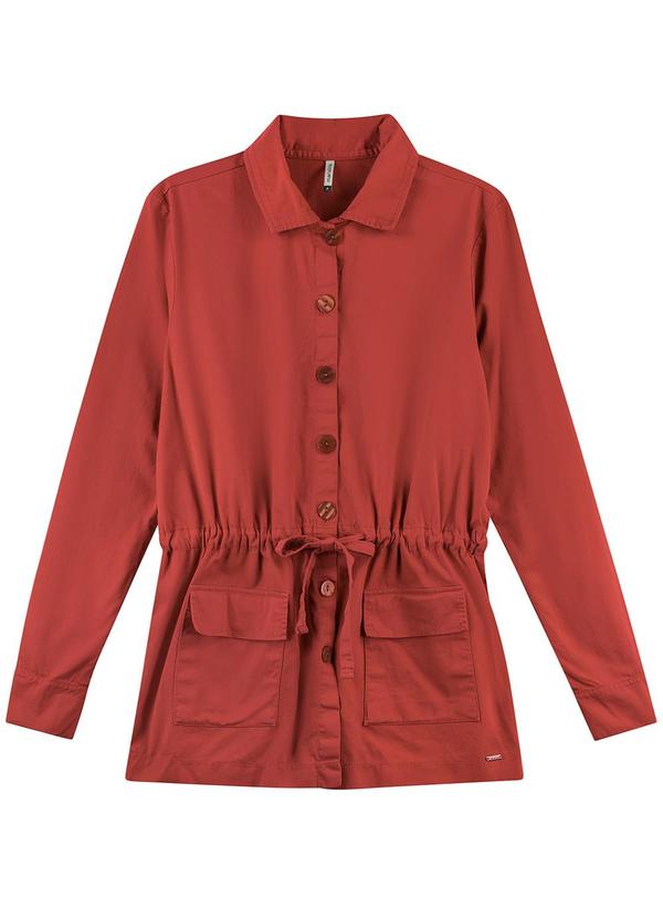 Marialícia - Parka Feminina com Botões Terracota