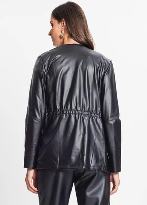 Rovitex - Parka Feminina em Cirrê Preto - ROVITEX