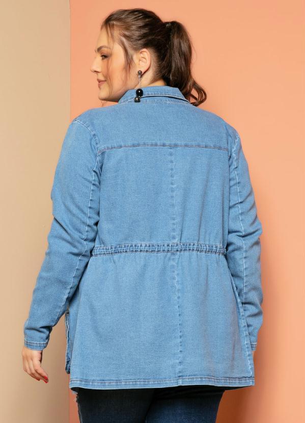 Quintess - Parka Jeans Claro com Bolsos e Cordel 6