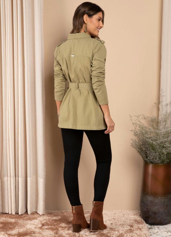 Quintess - Parka Verde com Bolsos Cargo e Faixa 4