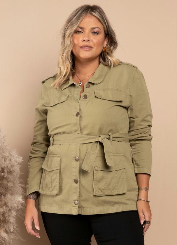 Quintess - Parka Verde com Bolsos Cargo e Faixa 6