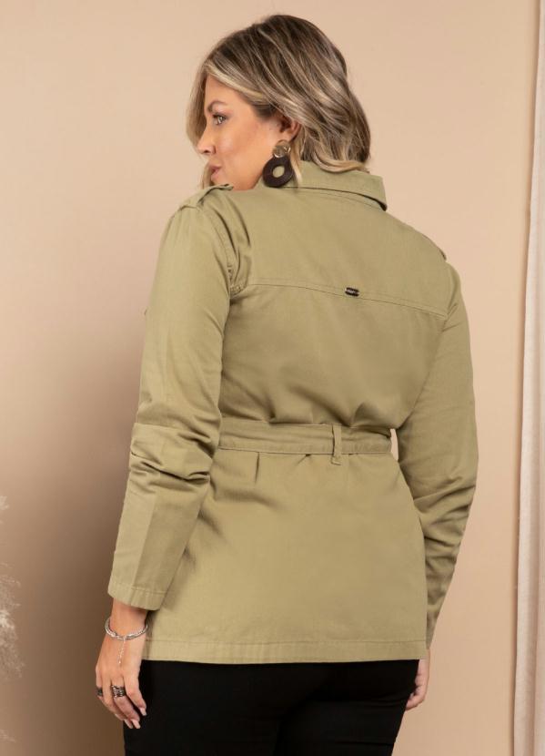 Quintess - Parka Verde com Bolsos Cargo e Faixa 7