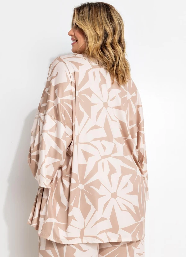 Quintess - Casaco Floral Abstrato em Malha Crepe 10