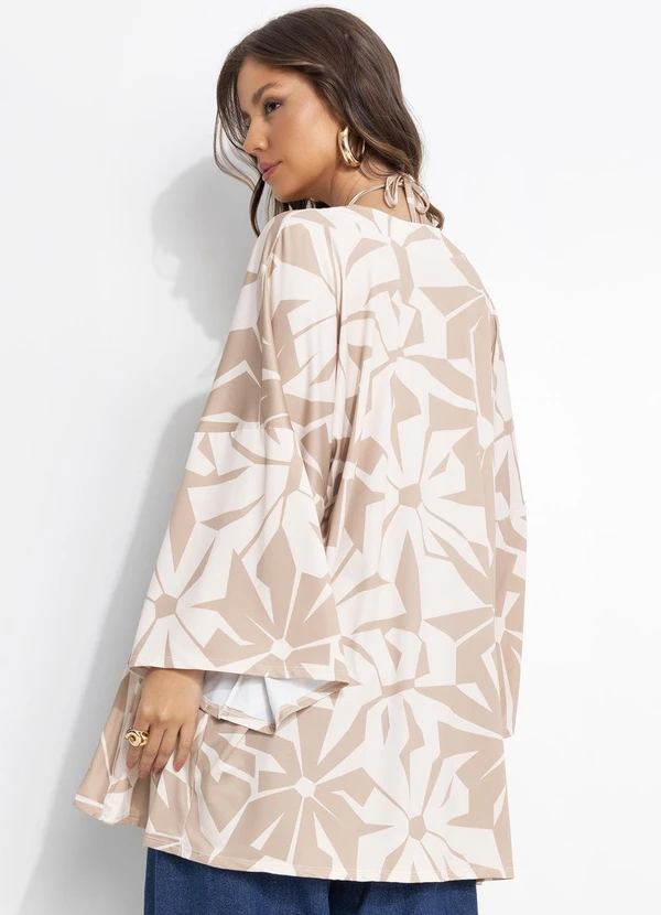 Quintess - Casaco Floral Abstrato em Malha Crepe 2