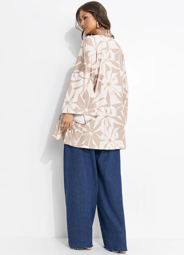 Quintess - Casaco Floral Abstrato em Malha Crepe 4