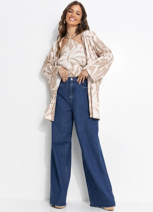 Quintess - Casaco Floral Abstrato em Malha Crepe 5