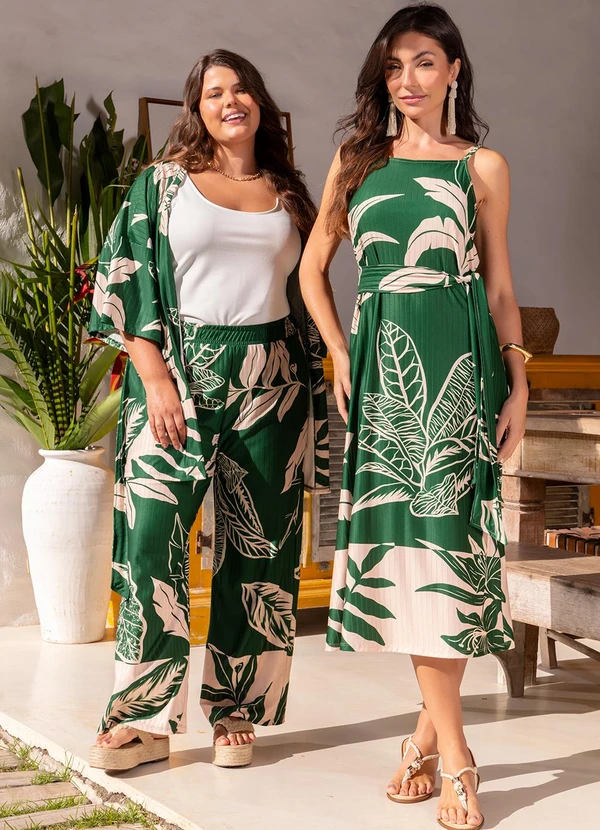 Quintess - Casaco Folhagem Verde em Malha Texturizada 17