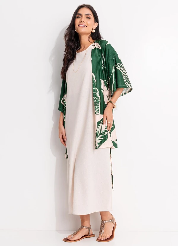 Quintess - Casaco Folhagem Verde em Malha Texturizada 10