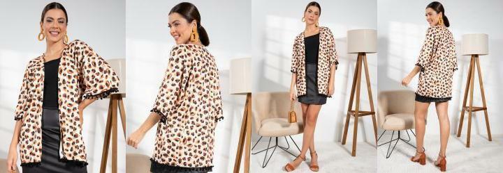 Casaco Ona Aquarelada em Malha de Polister