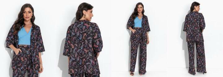 Casaco Paisley Colorido em Malha