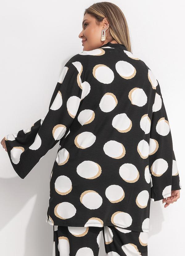 Quintess - Casaco Poá Irregular em Malha de Viscose 10