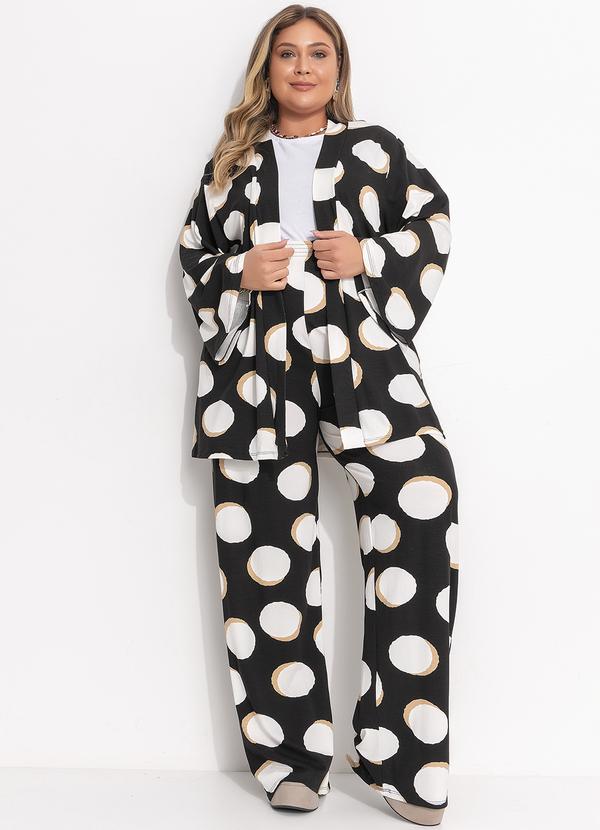 Quintess - Casaco Poá Irregular em Malha de Viscose 11