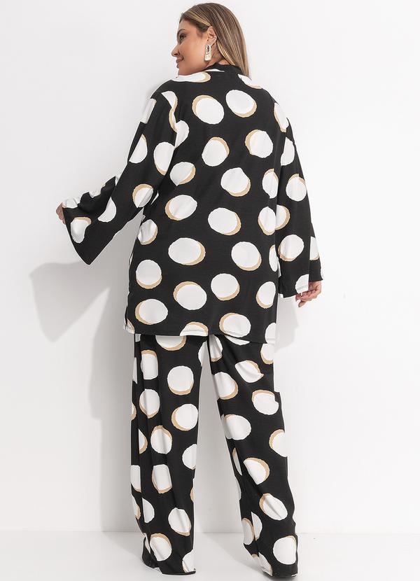 Quintess - Casaco Poá Irregular em Malha de Viscose 12