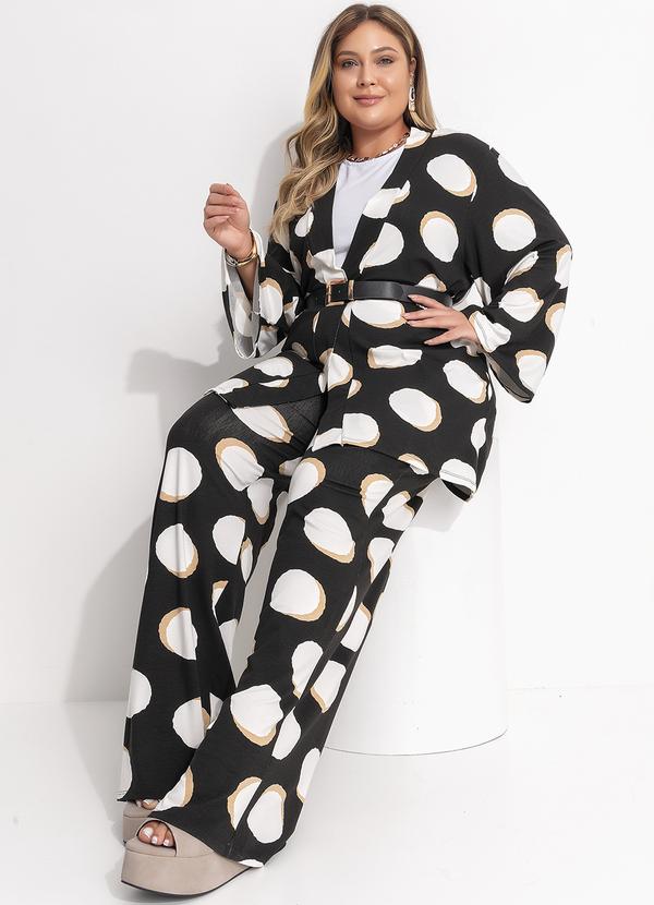 Quintess - Casaco Poá Irregular em Malha de Viscose 13