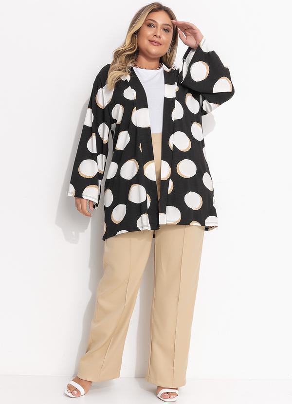 Quintess - Casaco Poá Irregular em Malha de Viscose 14